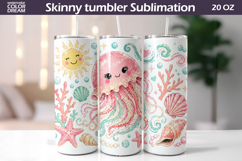 Summer Tumbler Wraps Bundle | Beach Ocean Animals Seamless Product Image 24