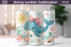 Cute Whale Wrap | 20 Oz Skinny Tumbler Product Image 1