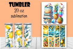 Summer Floral Tumbler. Watercolor Flower Tumbler Wrap Product Image 1