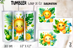 Summer Tumbler Wrap, Hello Summer Sublimation Product Image 1