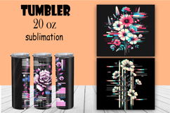 Summer Floral Tumbler. Watercolor Flower Tumbler Wrap Product Image 1