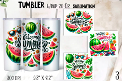 Watermelon sublimation | summer tumbler wrap Product Image 1