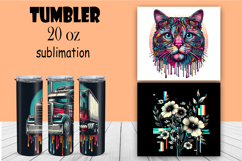 Summer Floral Tumbler. Watercolor Flower Tumbler Wrap Product Image 1