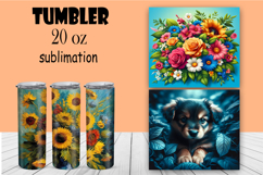 Summer Floral Tumbler. Watercolor Flower Tumbler Wrap Product Image 1