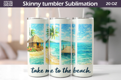 Summer Brush Stroke Tumbler| Tropical Beach Sea Wrap Product Image 1