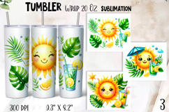 Summer Tumbler Wrap, Hello Summer Sublimation Product Image 1