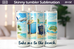 Summer Travel Tumbler Wrap | Tropical Beach Tumbler Product Image 1