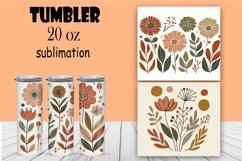 Summer Floral Tumbler. Watercolor Flower Tumbler Wrap Product Image 1