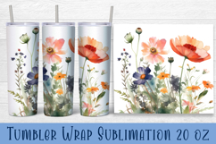 Wildflowers Tumbler Wrap | 20 oz. Straight Skinny Design Product Image 1