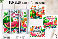 Watermelon sublimation | summer tumbler wrap Product Image 1