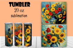 Summer Floral Tumbler. Watercolor Flower Tumbler Wrap Product Image 1
