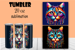 Cat Tumbler Wrap Sublimation PNG for 20oz Tumbler Product Image 1