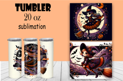 Witch tumbler sublimation PNG Halloween tumbler Product Image 1