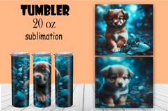 Dog Tumbler Wrap Sublimation PNG for 20oz Tumbler Product Image 1