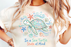 sea turtle png, turtle state of mind, coastal summer png, ocean sublimation, sea turtle design, beach shirt png, marine life design, turtle lover gift, coastal t shirt png, summer ocean png