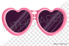 Pink heart shape sunglasses PNG women fashion clipart illust Product Image 1