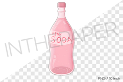 Sweet pink soda drink bottle PNG summer vacation clipart Product Image 1
