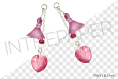 Heart tassel drop earrings PNG summer Accessories clipart Product Image 1