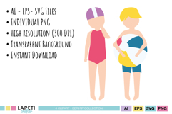 summer kids graphics set