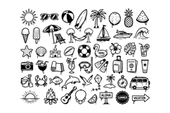 Summer Vacation Doodle Icon Collection Editable EPS Product Image 2