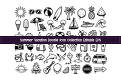 Summer Vacation Doodle Icon Collection Editable EPS Product Image 1