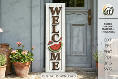 3D Summer Vertical Door Sign Laser Cut. Welcome SVG Product Image 1