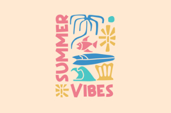 Summer Vibes Vintage Summer Beach T-shirt Design Product Image 1