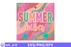 Colorful summer vibes SVG PNG t-shirt design Product Image 2