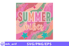 Colorful summer vibes SVG PNG t-shirt design Product Image 2