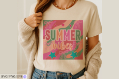 Colorful summer vibes SVG PNG t-shirt design Product Image 3
