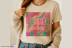 Colorful summer vibes SVG PNG t-shirt design Product Image 3