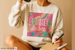 Colorful summer vibes SVG PNG t-shirt design Product Image 4