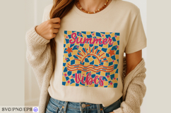Retro summer vibes seamless pattern with sun waves Design Product Image 3