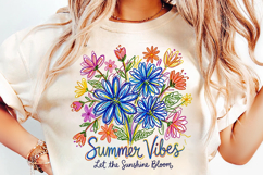 summer vibes png, sunshine bloom, floral summer png, flower sublimation, sunshine design, summer floral shirt, blooming flowers png, garden design, summer gift png, floral t shirt