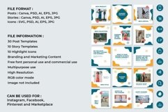 Summer Vibes white &amp; Bule Instagram Templates| CANVA-PS-AI Product Image 2