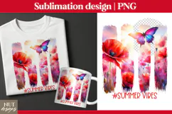 Floral t shirt, Summer vibes, Poppies brush strokes Mug Tote Product Image 1