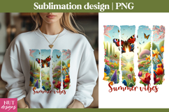 Summer t shirt design, Summer vibes, flowers, brush strokes Product Image 1