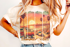 Summer Vibes PNG, Brushstroke Summer PNG, Retro Summer PNG Product Image 2
