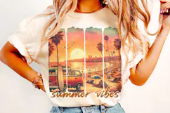 Summer Vibes PNG, Brushstroke Summer PNG, Retro Summer PNG Product Image 2
