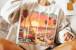 Summer Vibes PNG, Brushstroke Summer PNG, Retro Summer PNG Product Image 3