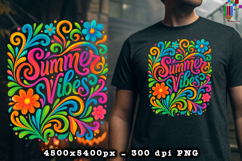 Summer Vibes Floral Summer PNG File