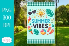 Summer Garden Flag Sublimation Design PNG, Summer vibes PNG Product Image 1