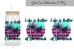 Retro Sunset Can Glass Sublimation | 16 oz Libbey Glass Palm Product Image 3