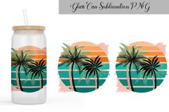 Retro Sunset Can Glass Sublimation | 16 oz Libbey Glass Palm Product Image 4