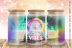 Summer can glass wrap, beach libbey can glass design Product Image 1