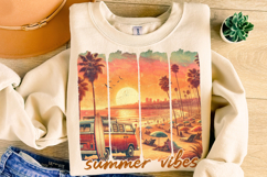 Summer Vibes PNG, Brushstroke Summer PNG, Retro Summer PNG Product Image 1