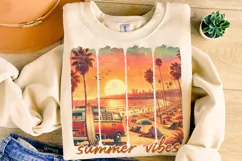 Summer Vibes PNG, Brushstroke Summer PNG, Retro Summer PNG Product Image 1
