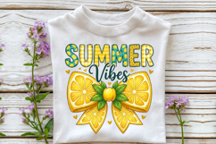 Summer Vibes Lemon Bow PNG Design Product Image 2