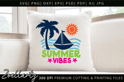 Summer SVG Cut Files Summer Vibes T-shirt Mug Pillow Design Product Image 2