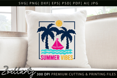 Summer SVG Cut Files Summer Vibes T-shirt Mug Pillow Design Product Image 2